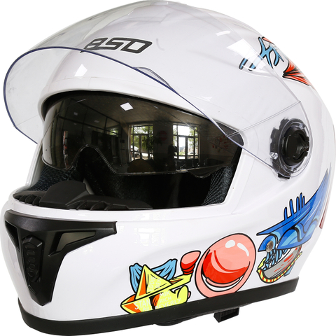  Full Face And Safe Motorcycle Helmet Uncovered Helmet Electric Motorcycle With Double Lens 